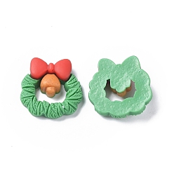 Christmas Wreath Кабошоны из непрозрачной смолы с рождественской тематикой, Рождественский венок, 24.5x24x6.5 мм