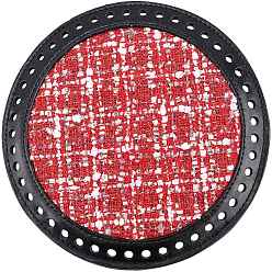 Red PU Leather Bag Bottom, for Handbag DIY Craft Shoulder Bags Accessories, Red, 181x8.5mm, Hole: 6mm