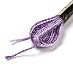 Medium Purple 10 Skeins 6-Ply Polyester Embroidery Floss, Cross Stitch Threads, Segment Dyed, Medium Purple, 0.5mm, about 8.75 Yards(8m)/skein