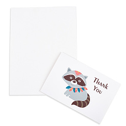 Colorful CRASPIRE Envelope and Animal Pattern Thank You Cards Sets, for Mother's Day Valentine's Day Birthday Thanksgiving Day, Colorful, 10.8x16x0.05cm, 20x15.1x0.04cm, 6 Colors, 3sets/color, 18sets/bag