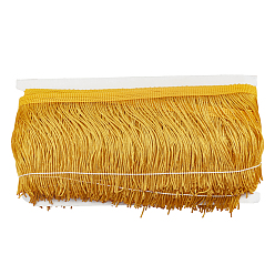 Золотистый Бахрома из полиэстера с кисточкой, золотые, 4 дюйм (100 мм), 10 м / карта