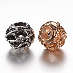 (52) Непрозрачная лаванда Сплавочные европейские бусины, большое отверстие, Священный круг, разноцветные, 11x10 мм, отверстие : 5 мм