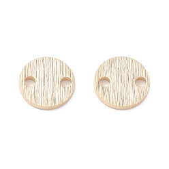 Настоящее золото 24K Соединители латунные звенья, долговечный, плоско-круглые, реальный 24 k позолоченный, 6x0.7 мм, отверстие : 1 мм