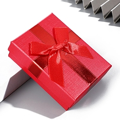Красный Бумажные коробки, с бантом, прямоугольные, красные, 9x7x3 см
