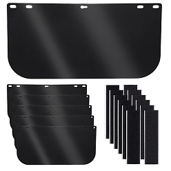 Черный 6Штаны с защитными лицевыми щитками для шлемов для домашних животных, с алюминиевой окантовкой и 6Пары клейких полиэстеровых лент на липучках, чёрные, 197x390x0.8 мм