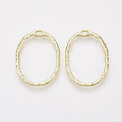 Light Gold Подвесные подвески из сплава, для diy уф смолы, эпоксидная смола, Прессованные цветочные украшения, овальные, золотой свет, 29x21x2 мм, отверстие : 1.6 мм