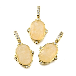 Настоящее золото 18K Латунные микро проложить кубического циркония подвески, с белым кристаллом, овальные амулеты, без свинца и без кадмия, стойки покрытие, долговечный, реальный 18 k позолоченный, 24x13x6 мм, отверстие : 5x2.5 мм
