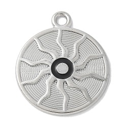 Платина Сплав с эмалевыми подвесками, солнце, платина, 35.5x29.5x2 мм, отверстие : 2.5 мм