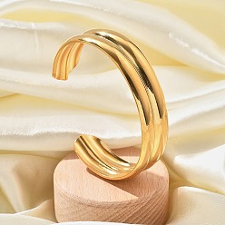 Золотой 304 женские браслеты-манжеты из нержавеющей стали, золотые, внутренний диаметр: 2-3/8x2 дюйм (6x5 см)