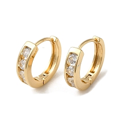 Light Gold Серьги-кольца из латуни с микропаве из кубического циркония, золотой свет, 15x4 мм