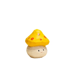 Желтый Деревянные резные украшения для выставки грибов, фигурка украшение домашнего офиса, желтые, 38x48 мм