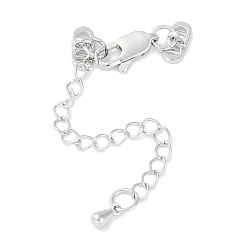 Платина Карабин-лобстеры, латунные, без кадмия, без никеля и без свинца, с концевыми цепями, платина, 76 мм