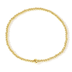 Doré  Bracelets extensibles ronds en laiton de style bohème, or, 6.89 pouce (17.5 cm)
