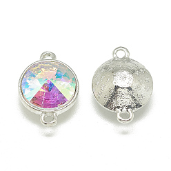 Хрусталь AB Сплав стекла rivoli горный хрусталь звенья соединители, граненые, конус, платина, хрусталь AB, 19x13.5x8 мм, отверстие : 1.5 мм