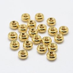 Raw(Unplated) Brass Spacer Beads, Nickel Free, Donut, Raw(Unplated), 6x3mm, Hole: 2mm