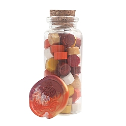 Dark Red Sealing Wax Particles, for Retro Seal Stamp, Octagon, Dark Red, Bottle: 30x77mm, 60pcs/bottle