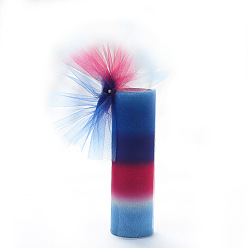 Разноцветный Ленты сетки деко полиэстера, Тюлевая ткань радужного градиента цвета, для подарочной упаковки diy craft, украшение стены домашней вечеринки, красочный, 5-7/8 дюйм (150 мм), около 5.00 ярдов (4.57 м) / рулон