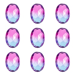 Сапфир Заостренные назад k 9 стеклянные каменщики из горного хрусталя, стиль мокко, имитация турмалина, граненые, овальные, сапфир, 14x10x6 мм, 24 шт / коробка
