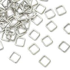 Platino Anillos de eslabones de latón Shegrace, plaza, sin cadmio, plomo, níquel, Platino, 7x7x1 mm, tamaño interno: 5.2x5.2 mm