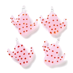 Лавандовый румянец Подвески лэмпворк ручной работы, лавандовый румянец, 35.5x30x9.5 мм, отверстие : 3.5 мм