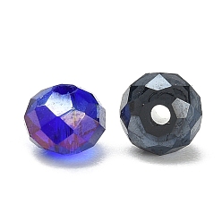 Mixed Color Electroplate Faceted Rondelle AB Color Plated Transparent Glass Beads, Mixed Color, 4x3mm, Hole: 1mm