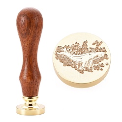 Whale Brass Wax Sealing Stamp, with Wood Handle for Post Decoration DIY Card Making, Whale Pattern, 89.5x25.5mm