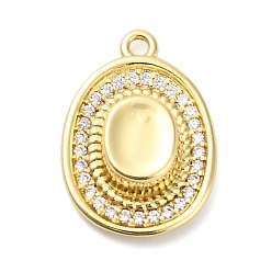 Настоящее золото 18K Латунные микро проложить кубического циркония подвески, шляпные прелести, стойки покрытие, долговечный, без свинца и без кадмия, реальный 18 k позолоченный, 20x14x5.5 мм, отверстие : 1.6 мм