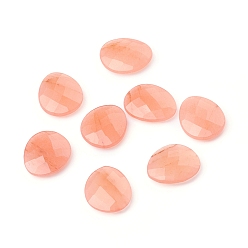 White Jade Natural White Jade Cabochons, Dyed, Teardrop, 15~15.1x12.5~12.8x3.7~4mm