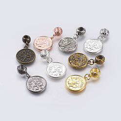 Sagittarius Alloy European Dangle Charms, Large Hole Pendants, Constellation/Zodiac Sign, Mixed Color, with Word Optimistic, Sagittarius, 33mm, Hole: 4.5mm, Pendant: 20.5x17.5x2mm