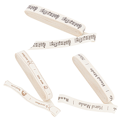Old Lace Cotton Ribbon, for Present, Gift Packing, Word Pattern, Old Lace, 15.5x0.2mm, 5/8"(16mm), 5yards/roll(4.57m/roll), 3rolls/set