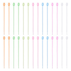 Oval 50Pcs Luminous Silicone Cable Ties, Oval, 128x8x7mm, Hole: 3.5mm