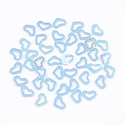 Light Sky Blue Shining Nail Art Glitter, Manicure Sequins, DIY Sparkly Paillette Tips Nail, Heart, Light Sky Blue, 2.5~4x1.5~3x0.3mm