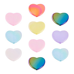 (52) Непрозрачная лаванда 10 шт. непрозрачные акриловые бусины с УФ-покрытием, радужный, сердце, разноцветные, 25.5x31.5x5 мм, отверстие : 2.5 мм