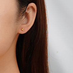 Золотой Простые 304 серьги-гвоздики с тремя шариками из нержавеющей стали, золотые, 4.53 мм