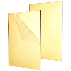 Gold 2 Sheets Rectangle Acrylic Sheet, for DIY Craft Projects, Signs, Gold, 296x210x2.5mm