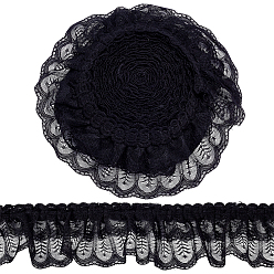 Черный Полиэстеровое шелковое кружево, чёрные, 88 мм