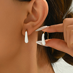 Белый Винтажный минималистичный 201 серьги-капли из нержавеющей стали, разные цвета, универсальная одежда, золотые, белые, 22x5 мм