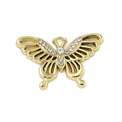 Light Gold Подвески из сплава и страза, УФ-покрытием, бабочка, золотой свет, 19x29x3.5 мм, отверстие : 1.5 мм