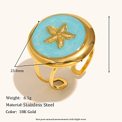 Круглые 304 манжетные кольца из нержавеющей стали и эмали, реальный 18 k позолоченный, круглые, внутренний диаметр: 15~20 мм