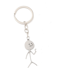 Платина Брелок с подвеской для пары из сплава, брелок-человечек из спичек, платина, 9.8 см