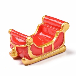 Red Christmas Theme Resin Display Decoration, for Home Decoration, Photographic Prop, Dollhouse Accessories, Sled, Red, 26.5x47.5x30mm