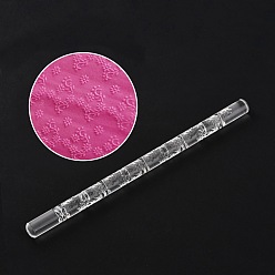 Цветок Валики из акриловой глины, для выпечки тисненого печенья, кухонный инструмент, глиняный инструмент, цветочным узором, 16.5~16.7x0.95~1 см