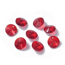 Красный Стеклянные прелести, граненые, конус, красные, 14x7 мм, отверстие : 1 мм