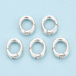 Серебро 925 пружинные застежки из стерлингового серебра, овальные, с печатью 925, серебряные, 10.5x8x3 мм