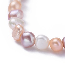 Pearl Natural Pearl Beaded Stretch Bracelets, Packing Box, Misty Rose, 2 inch(5cm)