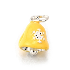 Колокол Сплав эмали прелести, с целью перехода в кольце, серебряные, колокол, 15x11.5 мм, отверстие : 5.5 мм