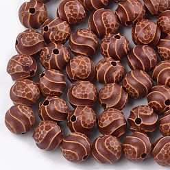 Сиена Ремесло стиль акриловые бусины, круглые, цвет охры, 9.5 мм, Отверстие : 2 мм , около 1100 шт / 500 г