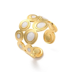 Настоящее золото 18K 304 из нержавеющей манжеты кольца стальные эмалированные, круглые, реальный 18 k позолоченный, регулируемый