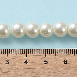 Creamy White Glass Pearl Beads Strands, Pearlized, Round, Creamy White, 8mm, Hole: 1mm, about 100pcs/strand, 32 inch