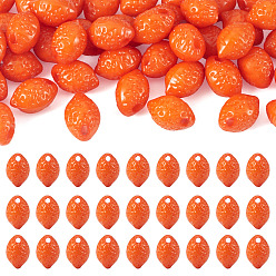 Коралловый 50 непрозрачные акриловые бусины, лимон, Топ пробуренной, коралл, 13.5x9.5x9 мм, отверстие : 1.8 мм